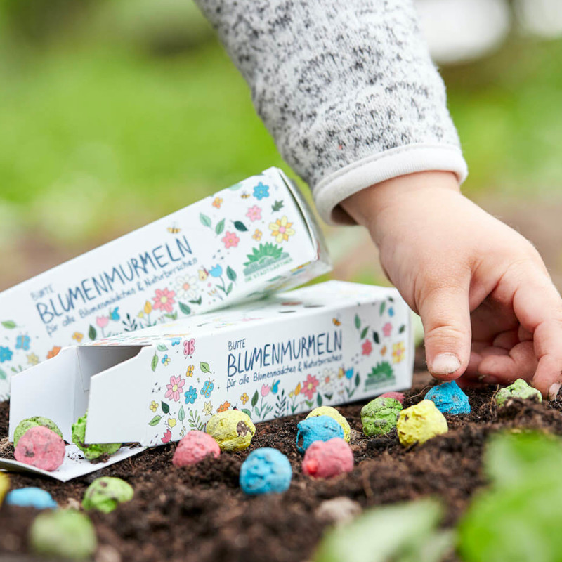 Blumenmurmeln als Ostergeschenk für Zweijährige